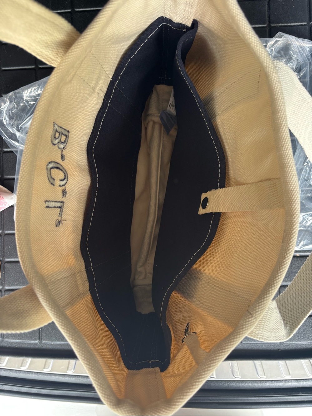 Lands' End Canvas Tote- Navy with B.C.L. Embroidery - Picture 3 of 3